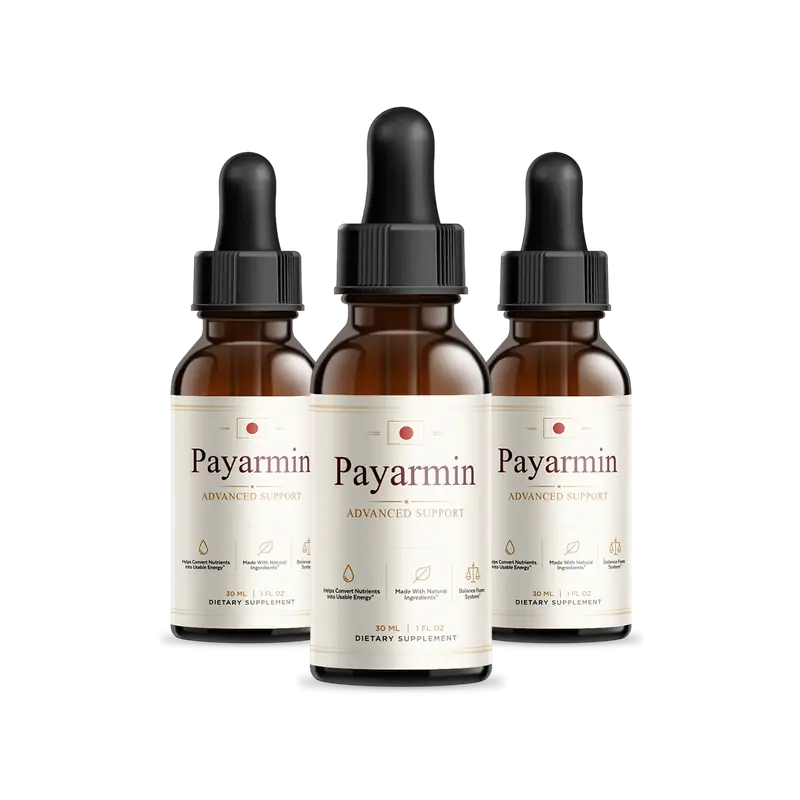 Three bottles of Payarmin liquid dietary supplement for blood sugar and energy support